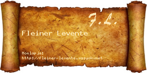 Fleiner Levente névjegykártya