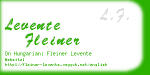 levente fleiner business card
